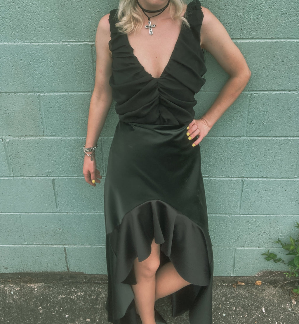 One-of-one Black Trumpet Evening Dress