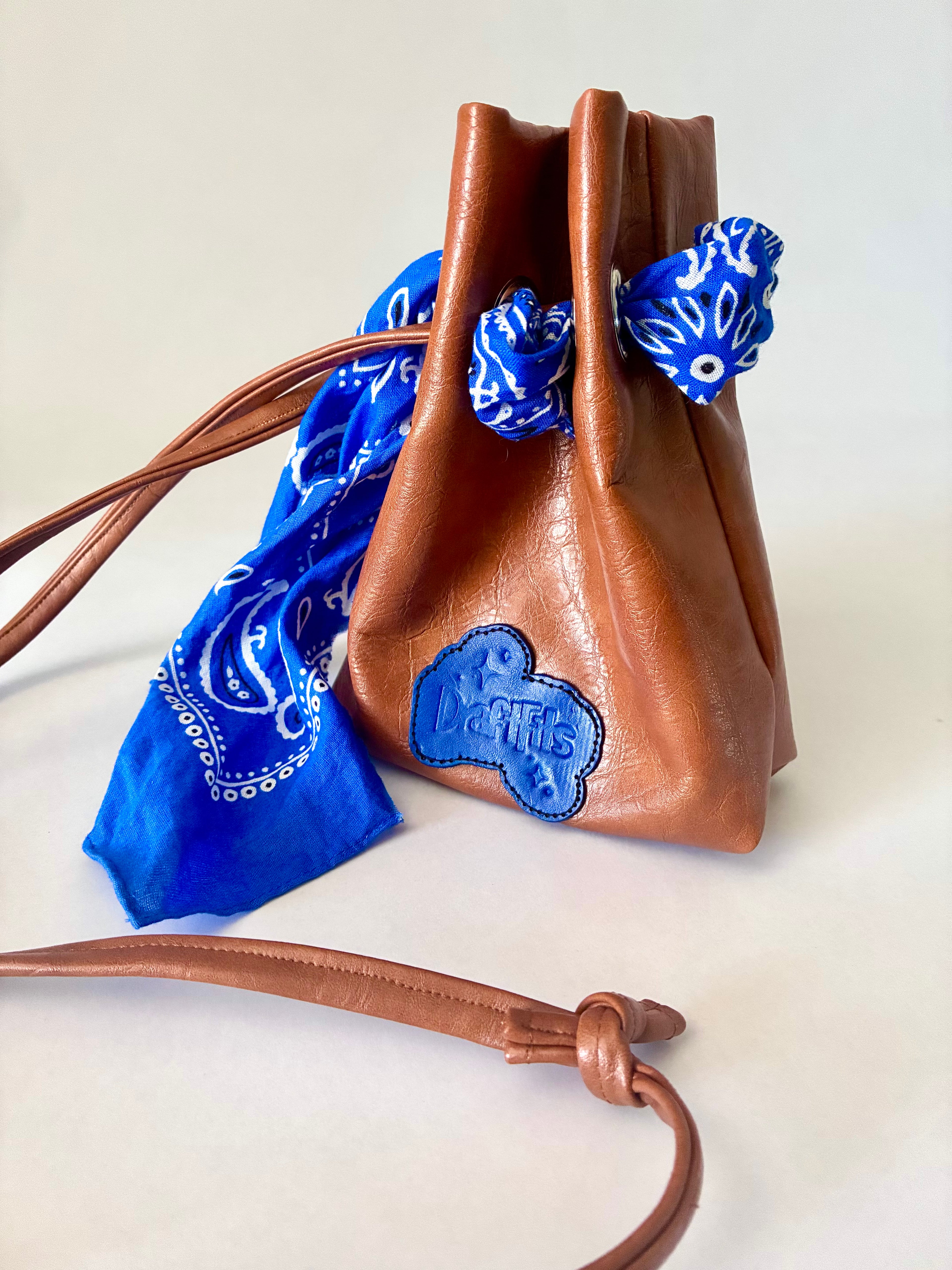 Paisley Blue Drawstring Bag