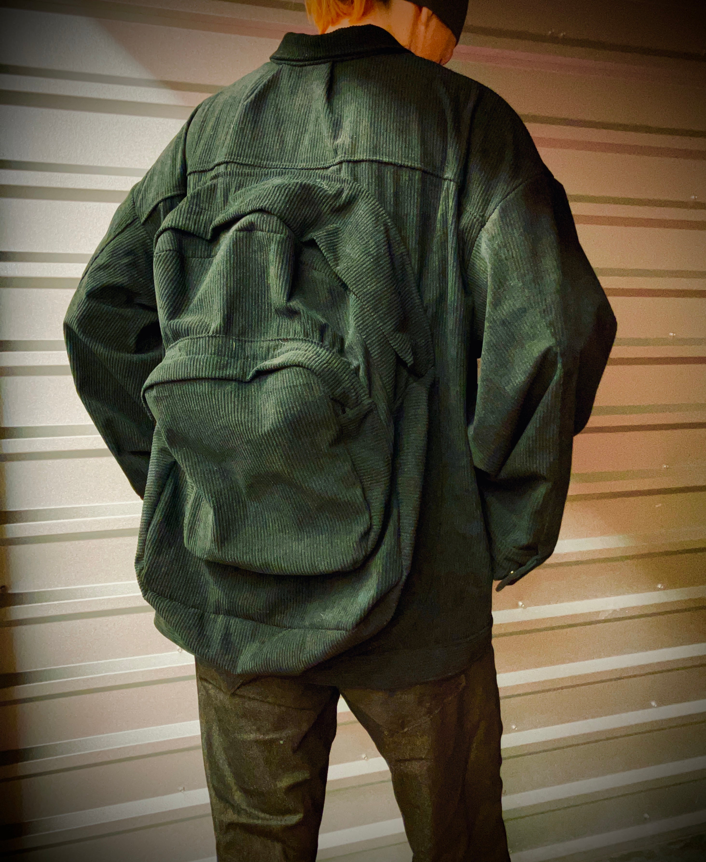 The JackPack Jacket in “Black Corduroy”