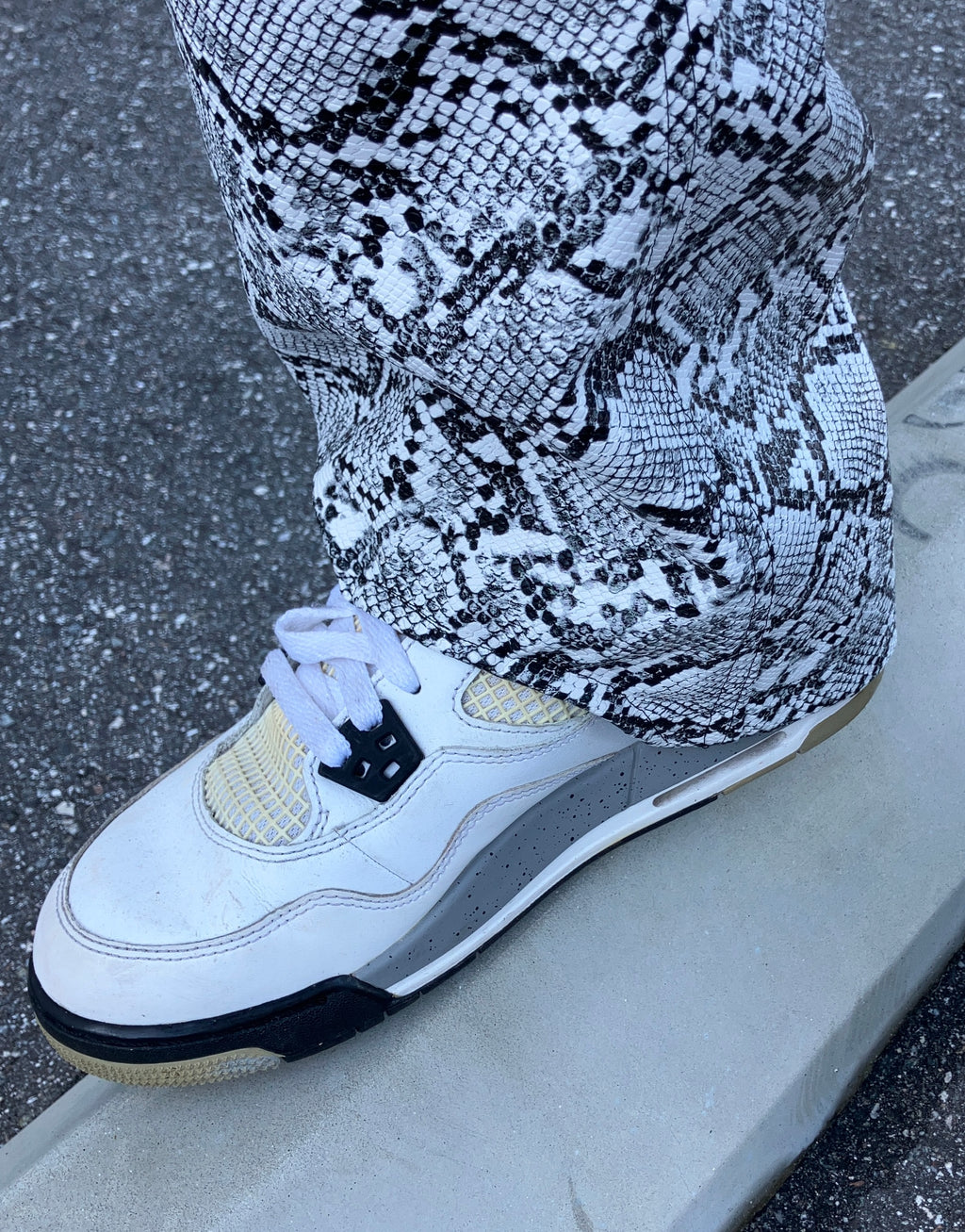 The Toe-Show Pants in Faux Snakeskin