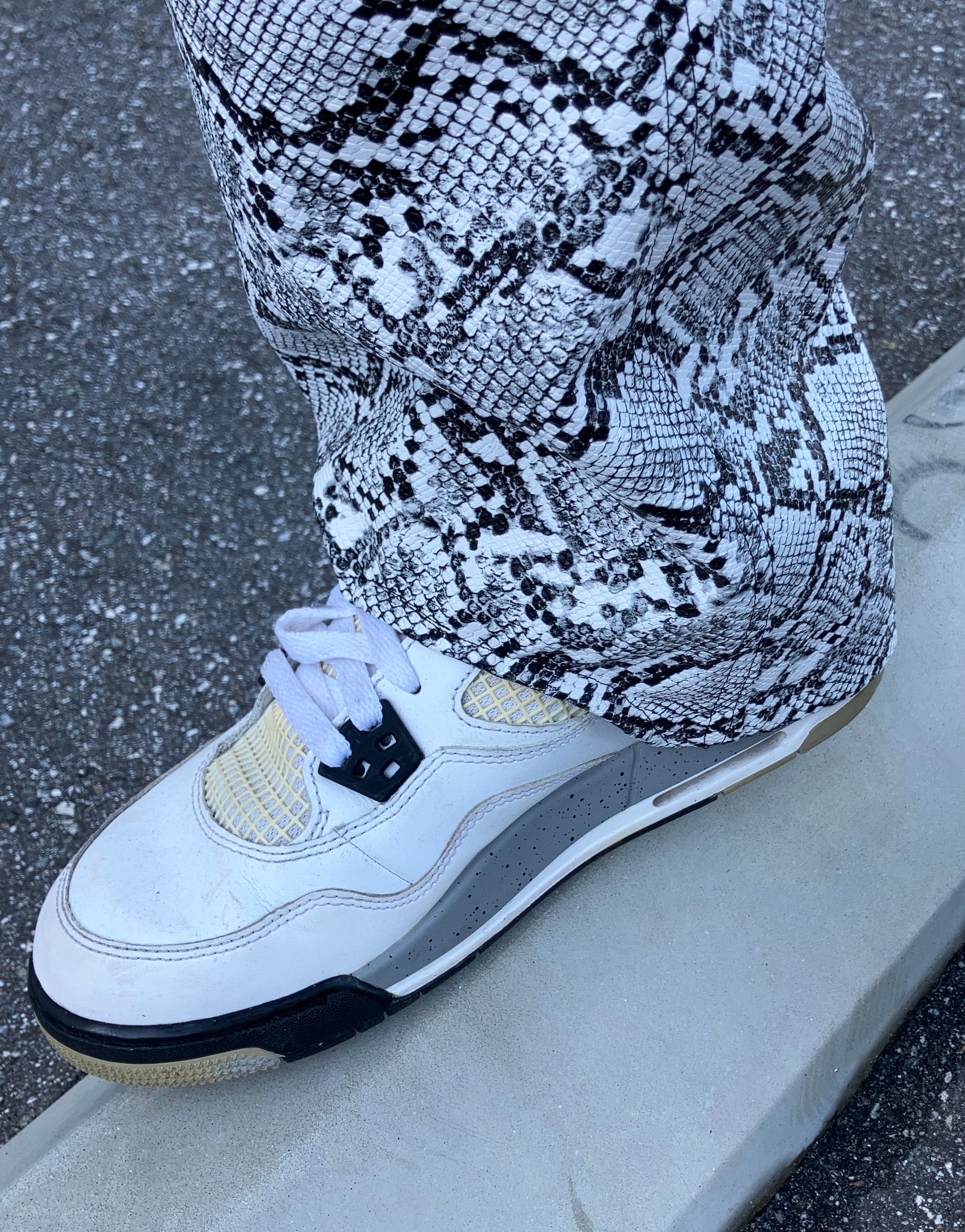 The Toe-Show Pants in Faux Snakeskin