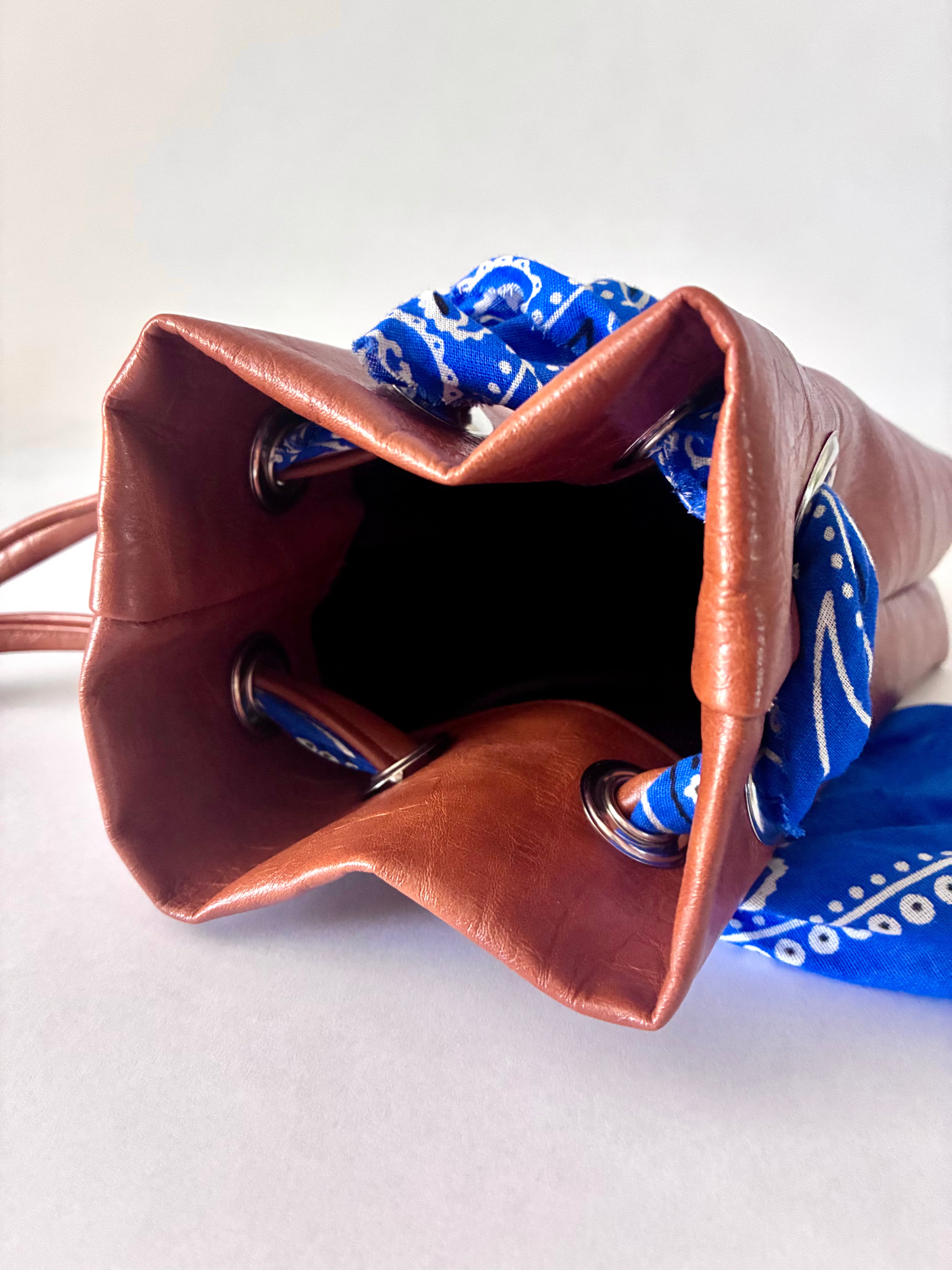 Paisley Blue Drawstring Bag