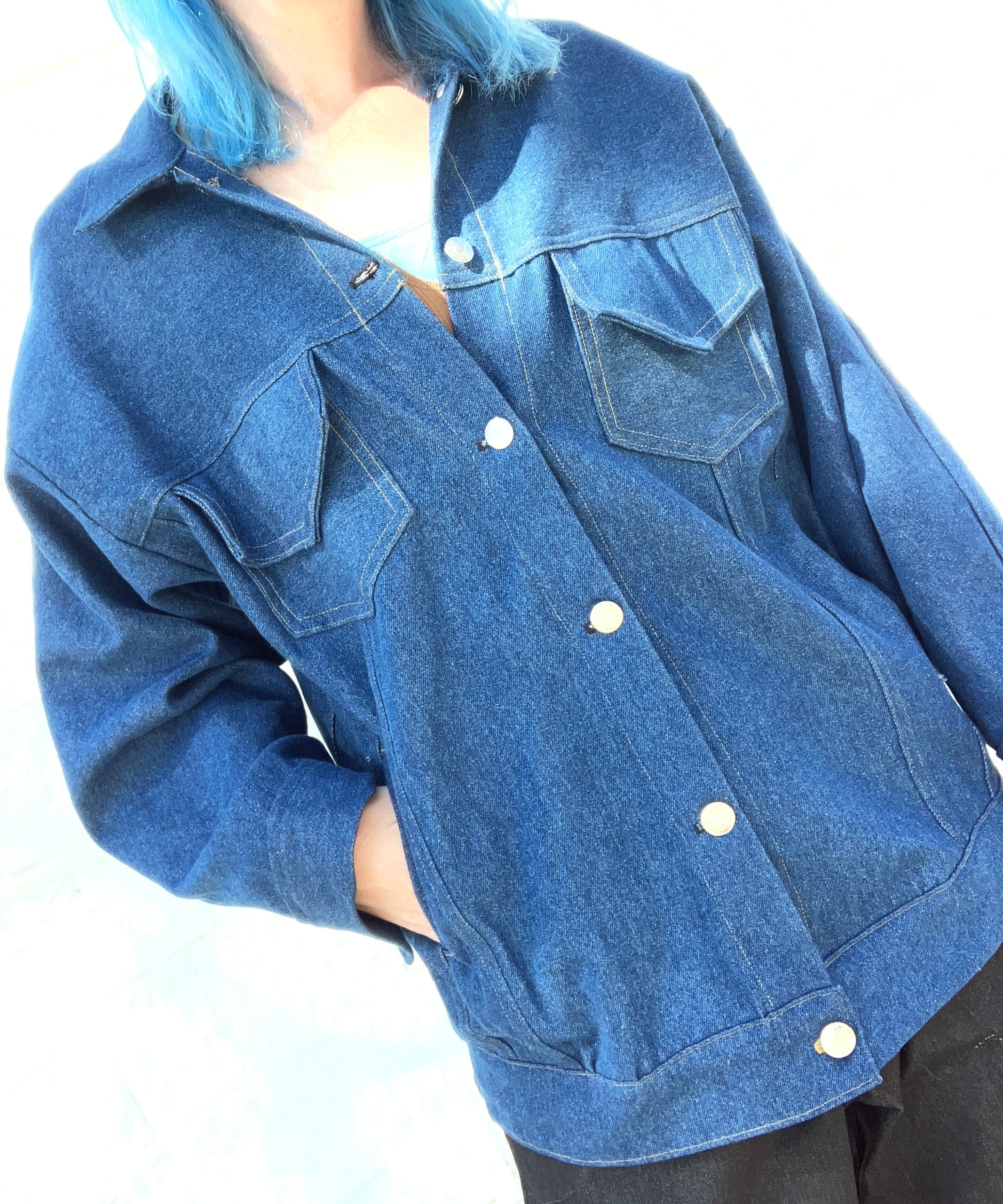 The JackPack Jacket in “Denim Blue”
