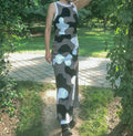 Monochrome Camo Jersey Long Dress