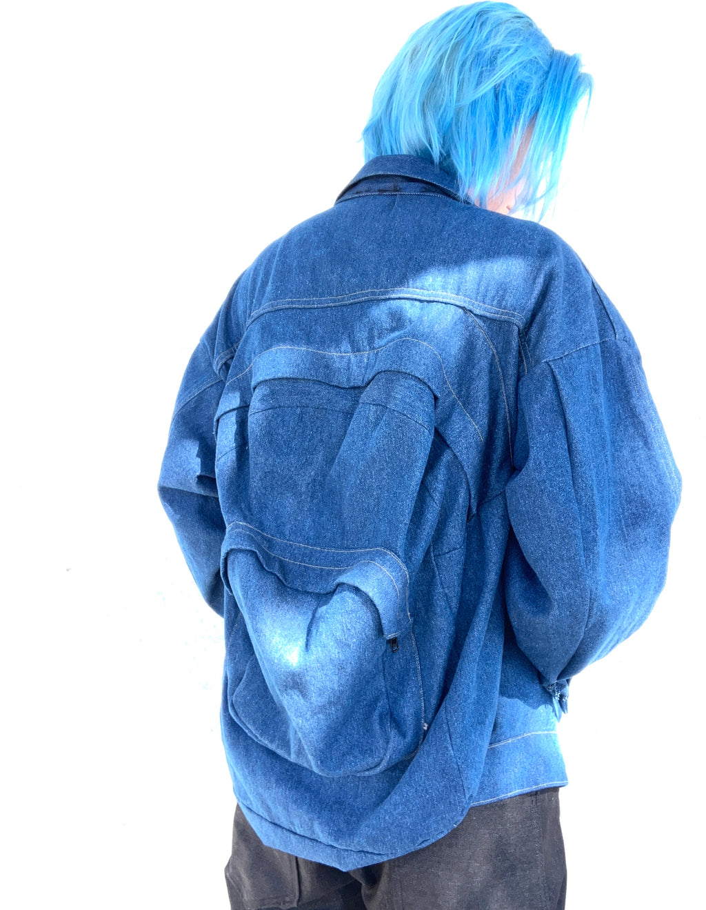 The JackPack Jacket in “Denim Blue”