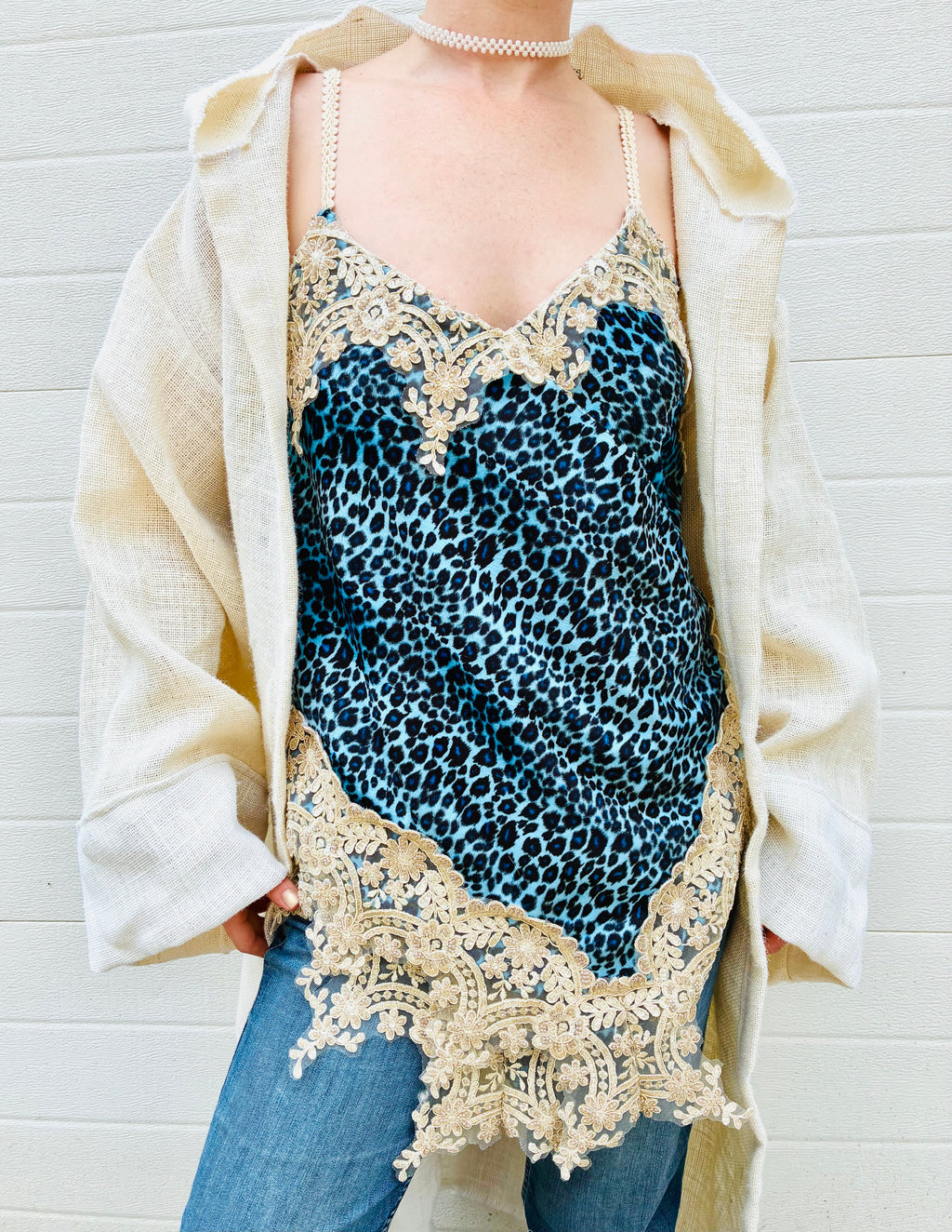 Blue Leopard Tank Top