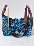 Blue Leopard Print Satchel