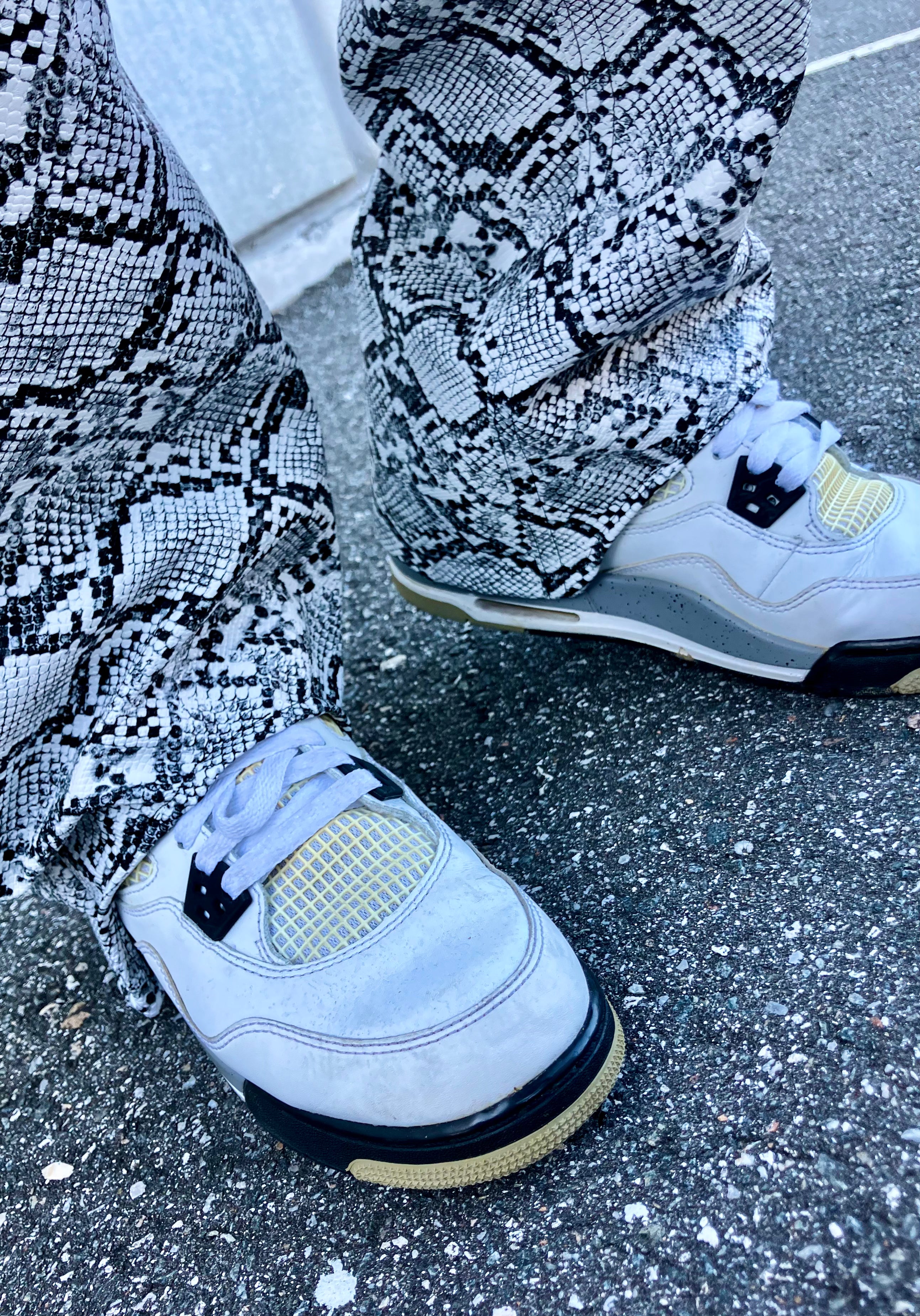 The Toe-Show Pants in Faux Snakeskin