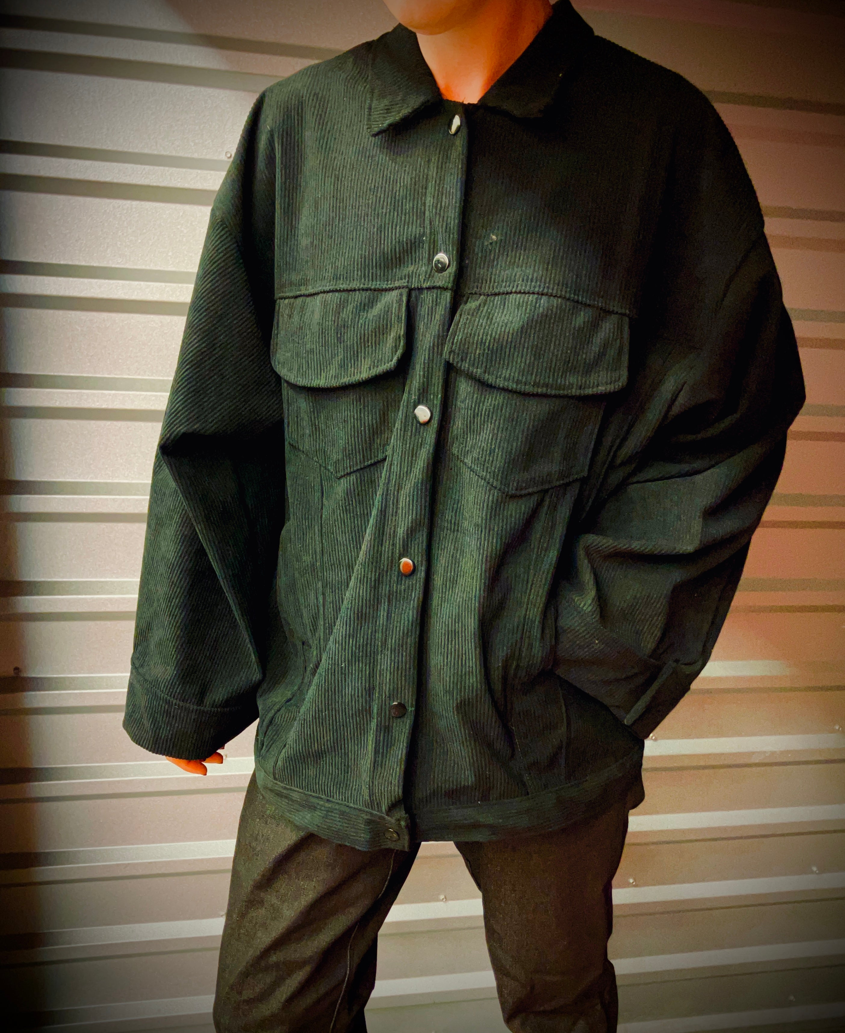 The JackPack Jacket in “Black Corduroy”